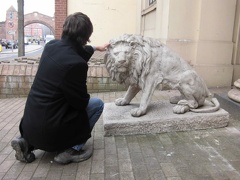 Lev v umění - kamenný lev v Chesteru