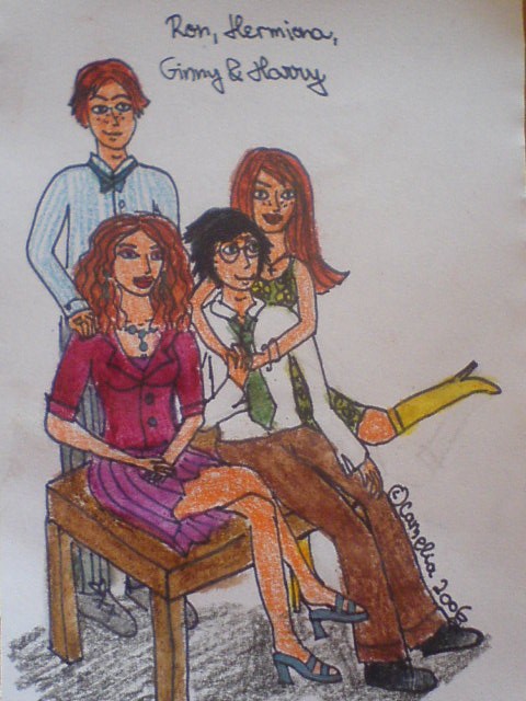 Ron, Hermiona, Ginny a Harry