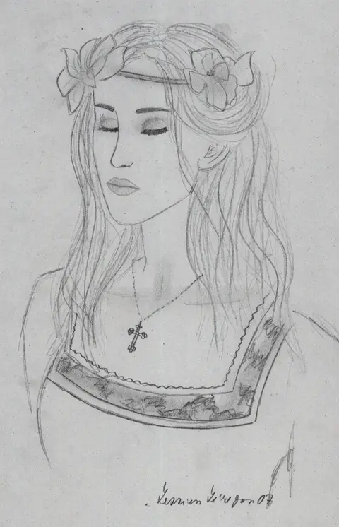 girl with flowers
