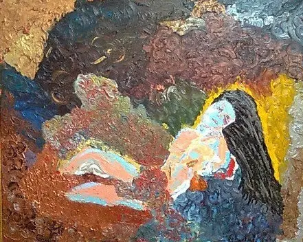 Trpící žena v magickém bahně, které ji pohltilo