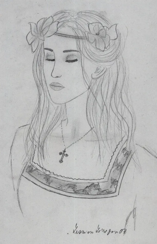 girl with flowers