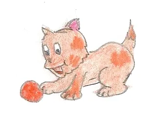 Kočička s míčkem