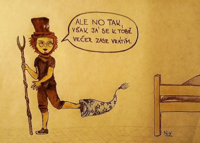 Pan kolejní s noční čepičkou